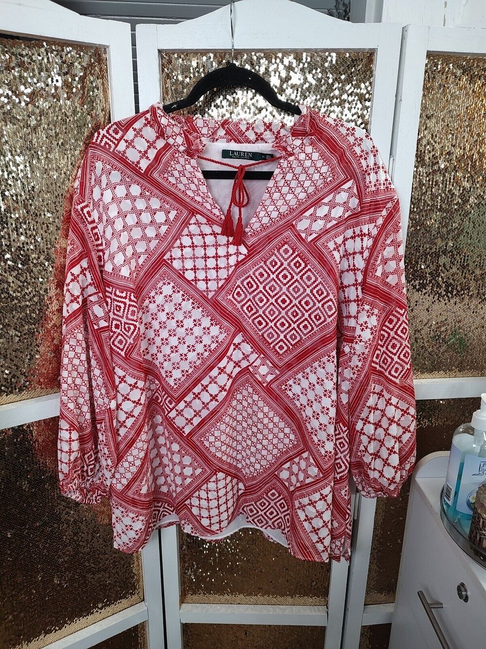 Lauren Ralph Lauren Plus Size Blouse Bohemian 2XL
